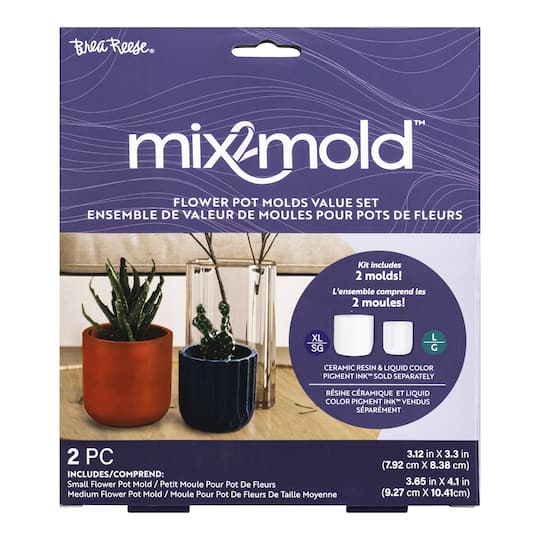 Brea Reese&#xAE; Mix2Mold&#x2122; Plant Pot Resin Mold Value Set